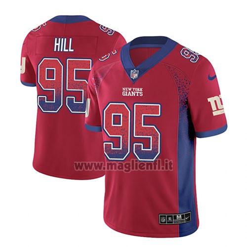 Maglia NFL Limited New York Giants B.j. Hill Rosso 2018 Rush Drift Fashion